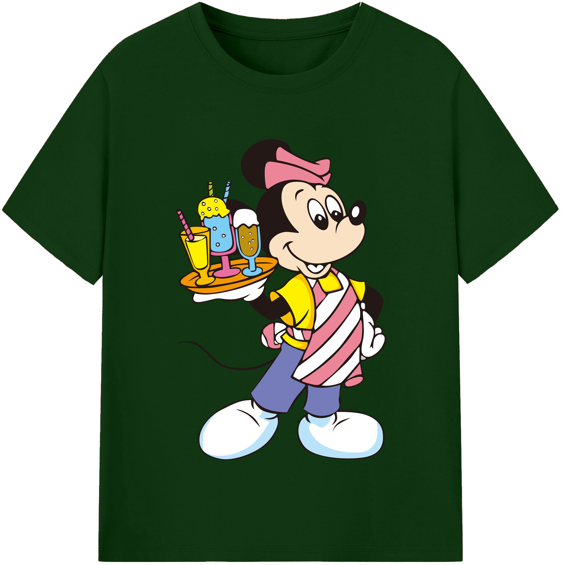 （画像用） ミッキーマウス Mickey Mouse 綿100％半袖Tシャツ（フロントプリント）
